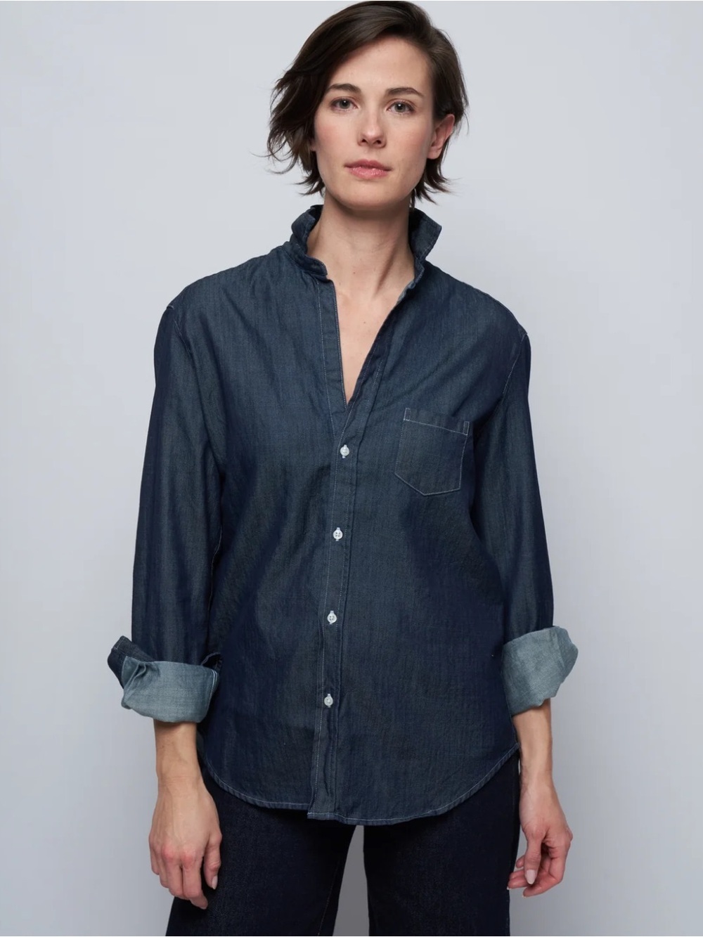 NWOT Frank & Eileen Dark Denim Button-Down Shirt Sz M